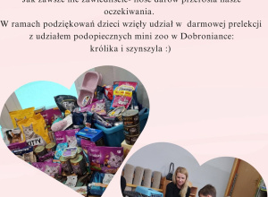 Akcja "Dzieciaki wspierają kociaki" - Podziękowanie