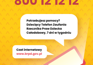 plakat z aktualnym telefonem zufania 800121212