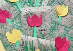 tulipany z kół origami