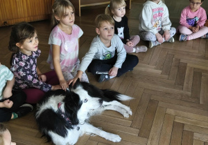 Na zdjęciu widzimu Lily witającą się z dziećmi.