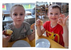 Dzieci jedzące ciasto