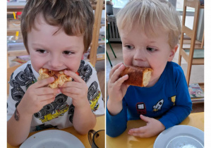 Dzieci jedzące ciasto