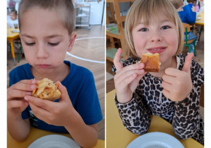 Dzieci jedzące ciasto