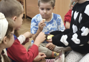 Częstowanie się kolejnymi gatunkami jabłek