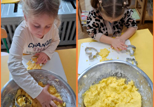 dziewczynki wycinają z dynioliny jesienne kształty