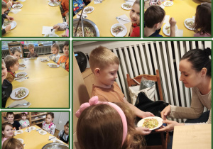 Wspólna degustacja sałatki i poczęstowanie Pani dyrektor.