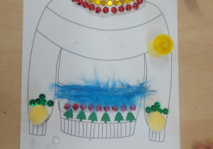 praca dziecka, projekt sweterka