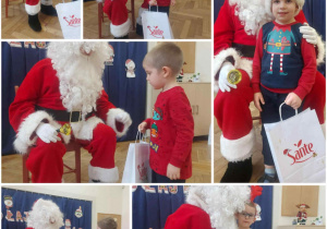 kolaż zdjęć z Mikołajem