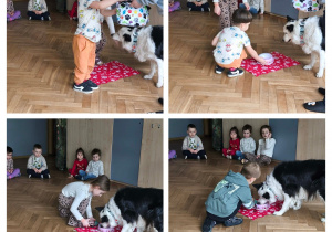 Na zdjęciu widzimy dzieci, które wykonują zadanie świąteczne.