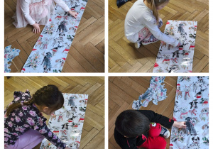 Na zdjęciu widzimy dzieci, które wykonują zadanie świąteczne.