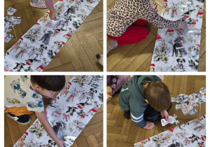 Na zdjęciu widzimy dzieci, które wykonują zadanie świąteczne.