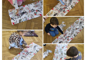 Na zdjęciu widzimy dzieci, które wykonują zadanie świąteczne.