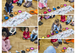 Na zdjęciu widzimy dzieci, które wykonują drugą częśc zadania świątecznego dla Lily.