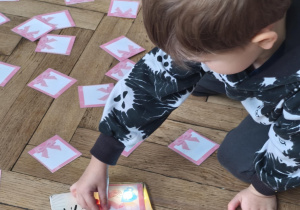 Zabawa w cienie . symbole walentynkowe