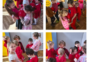 Na zdjęciach widzimy dzieci, które tańczą z balonami.