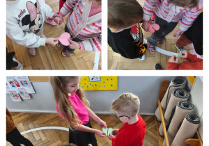 Na zdjęciach widzimy dzieci, które uczestniczyły w zabawie "Szukam serduszkowej pary".