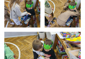 Na zdjęciach widzimy dzieci, które częstują się słodyczami przygotowanymi przez Solenizanta.