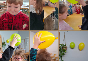 kolaż zdjęć z eksperymentami