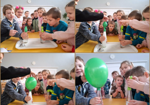 kolaż zdjęć z eksperymentami