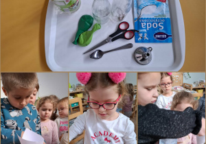 kolaż zdjęć z eksperymentami