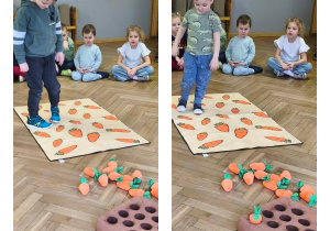 Na zdjęciu widzimy dzieci, które wykonują zadanie.