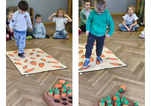 Na zdjęciu widzimy dzieci, które wykonują zadanie.