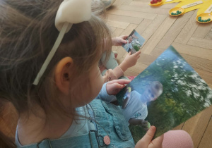 dziewczynka oglądająca zdjęcia