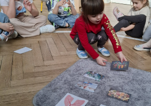 chłopiec kładzie zdjęcie na dywaniku, na którym znajdują zioła i przyprawy