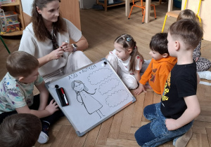 dzieci patrzą na tablicę