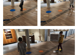 Na zdjęciach widzimy dzieci, które pokonują tor przeszkód.