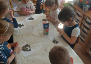 Dzieci obierają słonecznik