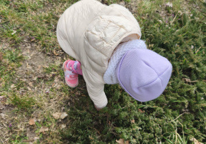 Na zdjęciu widzimy dziewczynkę, która szuka jajeczka.