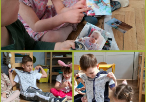 Dzieci oglądające ubranka Kacpra