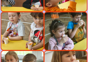 Dzieci degustują sok