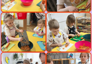 Dzieci obierają i kroją