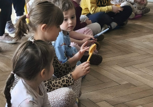 Na zdjęciu widzimy dziewczynkę, która trzyma szczotkę do wyczesywania królików.