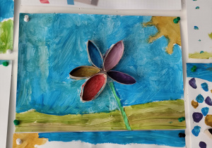 Na zdjęciu widać pracę dziecka.