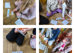 Na zdjęciach widzimy dzieci, które odczytują zakodowane nazwy zwierząt egzotycznych.