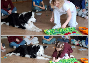 Dzieci szykują smaczki na macie węchowej - wiosna